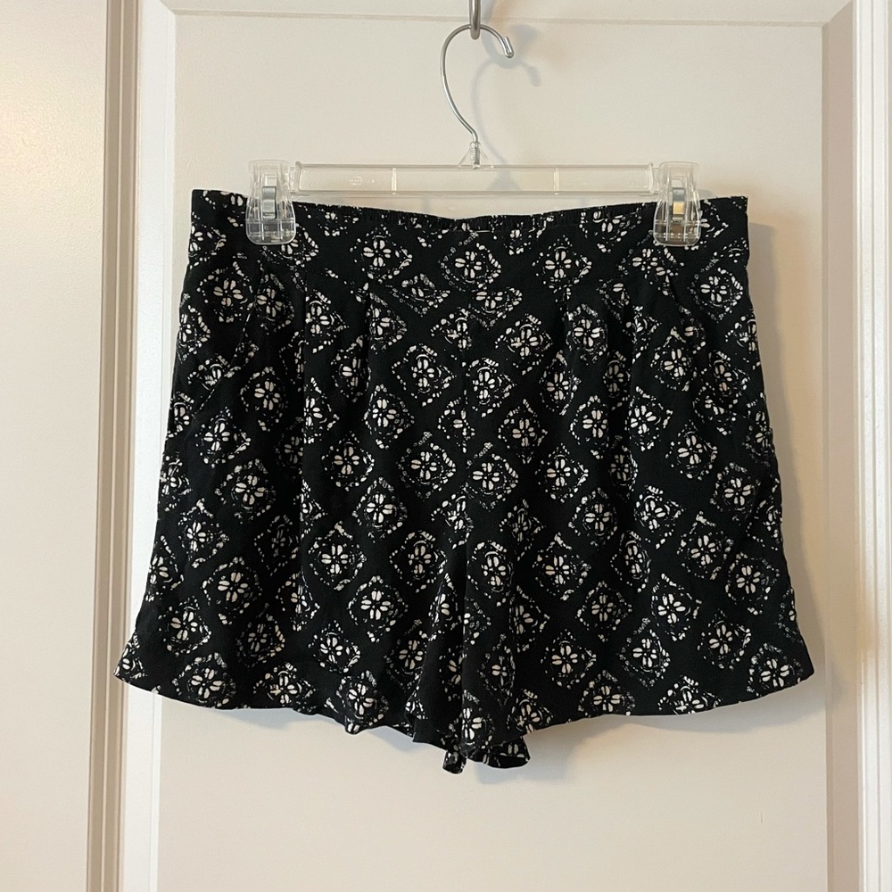 Black & White Floral High Waisted Shorts
